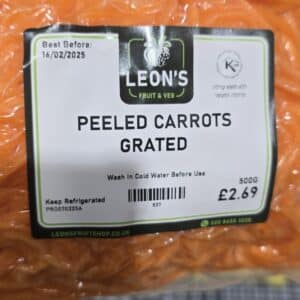 Peeled Carrots Grated