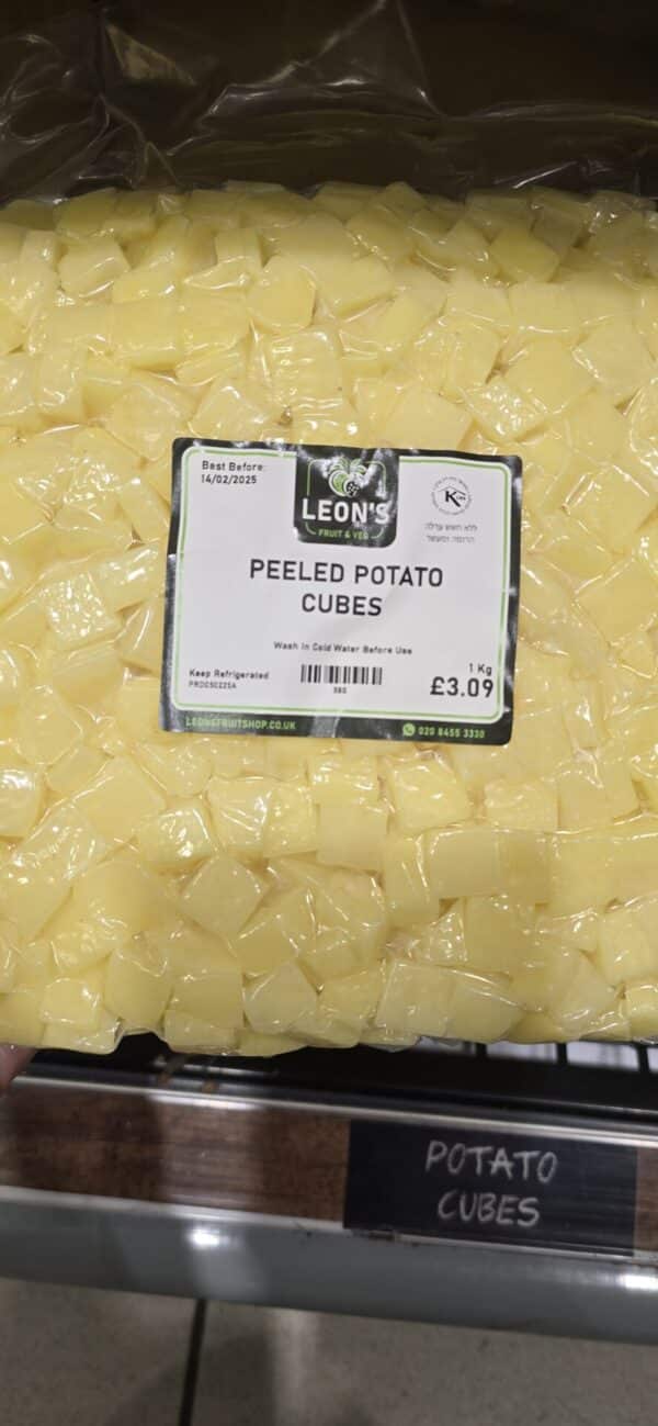 Peeled Potato Cubes
