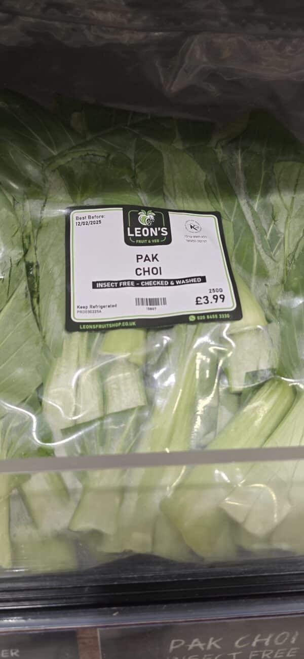 Insect-Free-Washed & Checked Pak-Choi