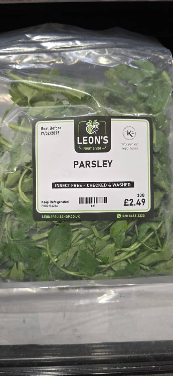 Insect-Free Checked & Washed Parsley