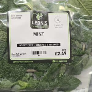 Insect-Free Checked & Washed Mint