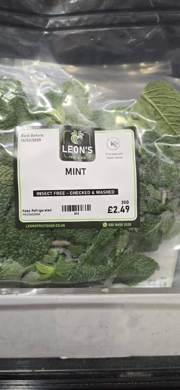 Insect-Free Checked & Washed Mint
