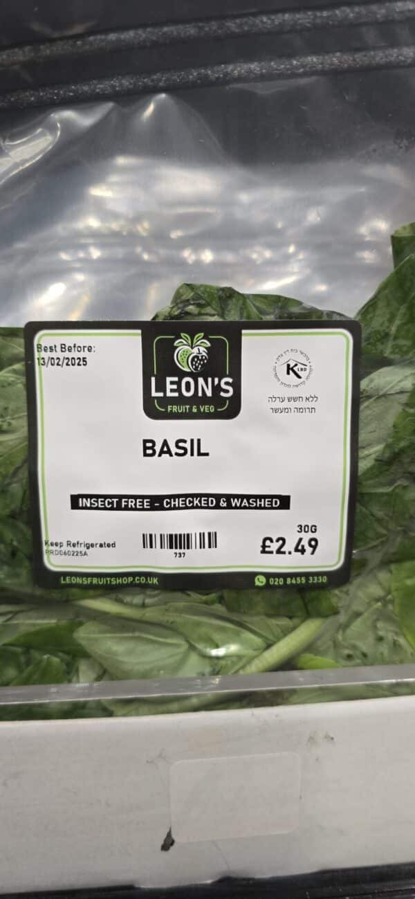 Insect-Free Checked & Washed Basil