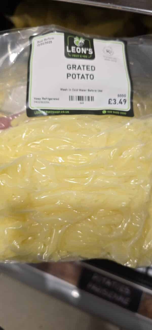 Peeled & Grated Potatoes